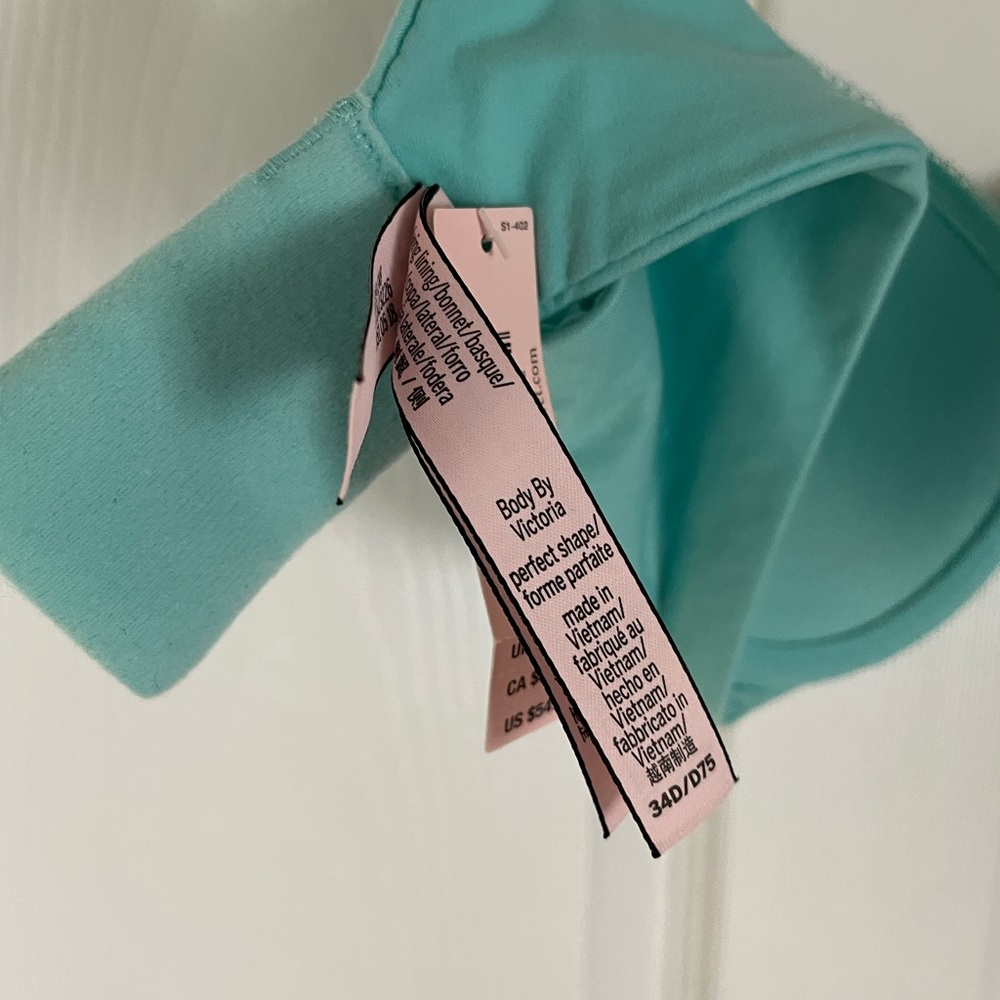 Victoria’s Secret Body By Victoria Blue Padded Push Up Bra 34D • NWT • VS - Picture 6 of 6